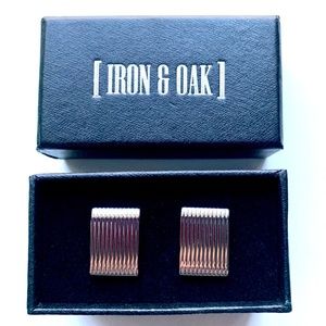 NEW Iron & Oak Men’s High-Polished 316L Stainless Steel Cufflinks with Gift Box